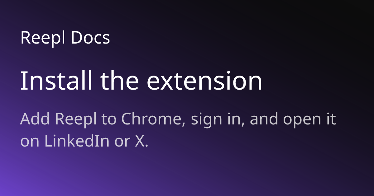 How to Install the Chrome Extension | Reepl Documentation | Reepl Docs